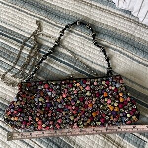 Clutch beaded bag long & short handles
